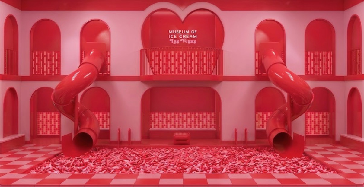 Sprinkle Pool y toboganes del Museum of Ice Cream Las Vegas
