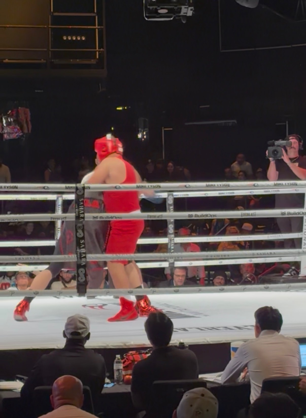 Boxing match inside Las Vegas ring