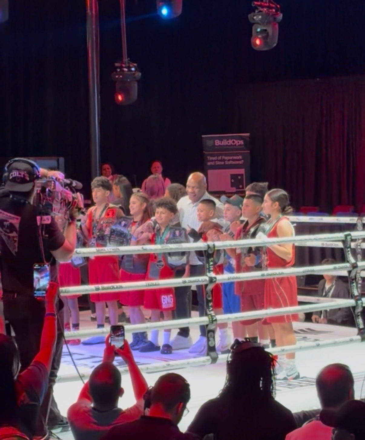 Mike Tyson with youth boxing champions
